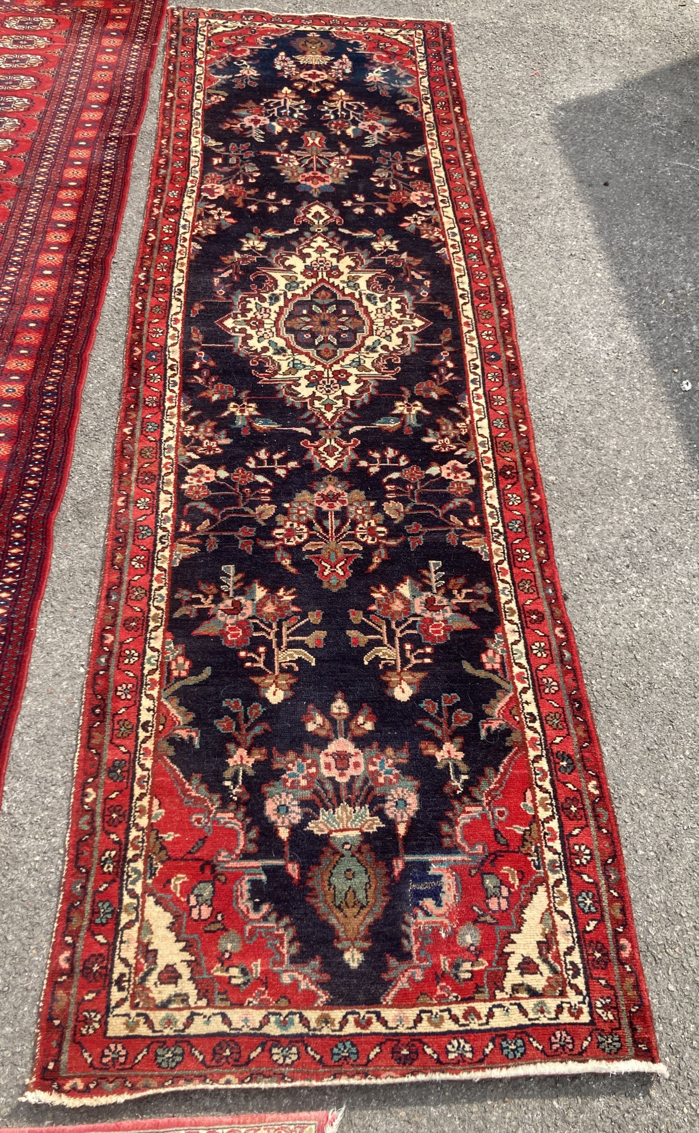 A North West Persian blue ground runner, 300 x 88cm